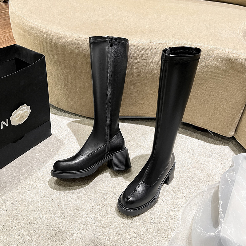 Bird Leg Thick Sole Boots Women Tall Boots Petite Thin Leg Long Boots Slim Boots Small Shaft Circumference High Boots Knight Boots