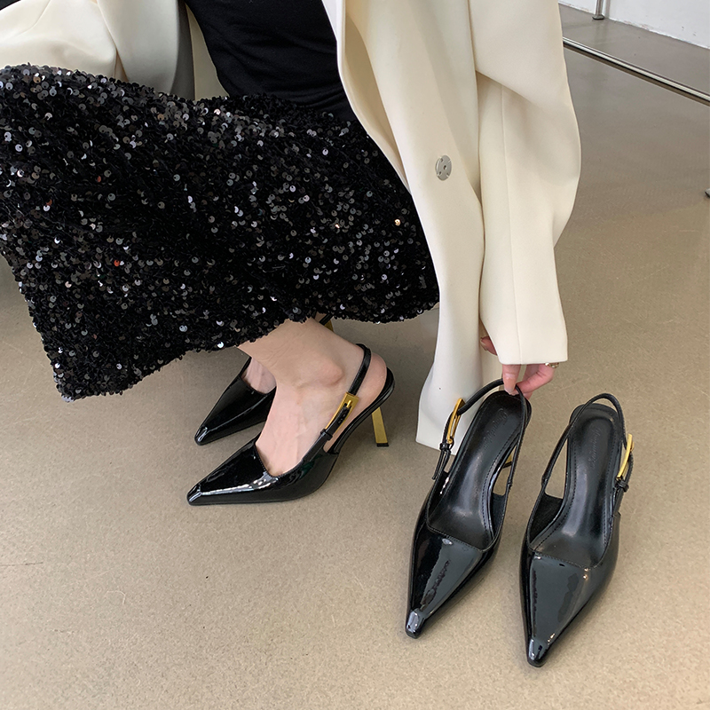 french-pointed-toe-high-heel-sandals-for-women-elegant-bow-backless-court-shoes-with-buckle-black-7cm-9cm_1 French Pointed Toe High Heel Sandals for Women - Elegant Bow Backless Court Shoes with Buckle, Black 7cm/9cm