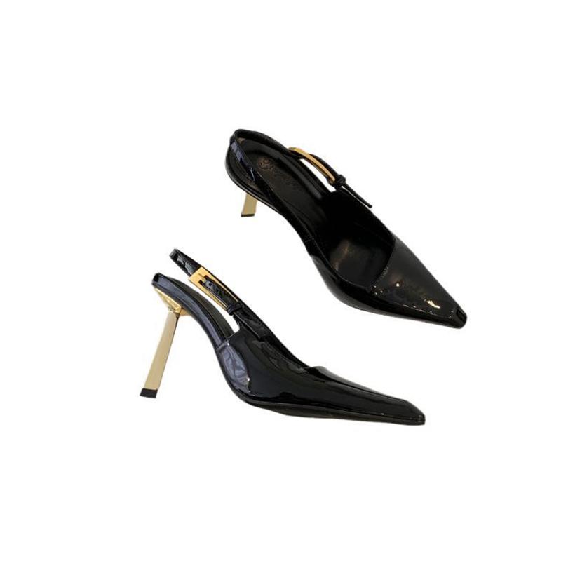 french-pointed-toe-high-heel-sandals-for-women-elegant-bow-backless-court-shoes-with-buckle-black-7cm-9cm_4 French Pointed Toe High Heel Sandals for Women - Elegant Bow Backless Court Shoes with Buckle, Black 7cm/9cm