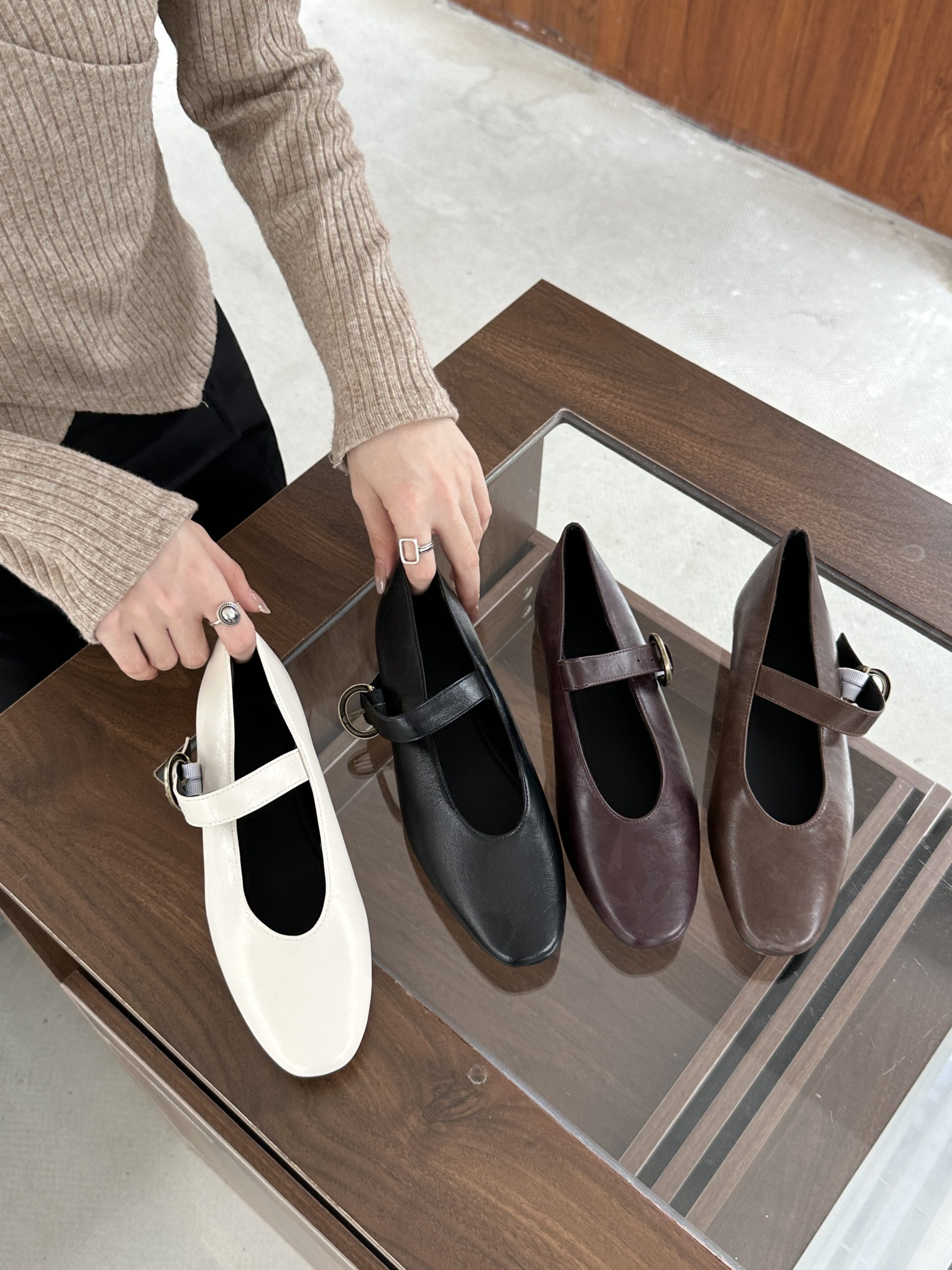 French Retro Mary Jane Flats for Women 2024 Autumn Low Heel Hidden Wedge Comfortable Slip-On Shoes