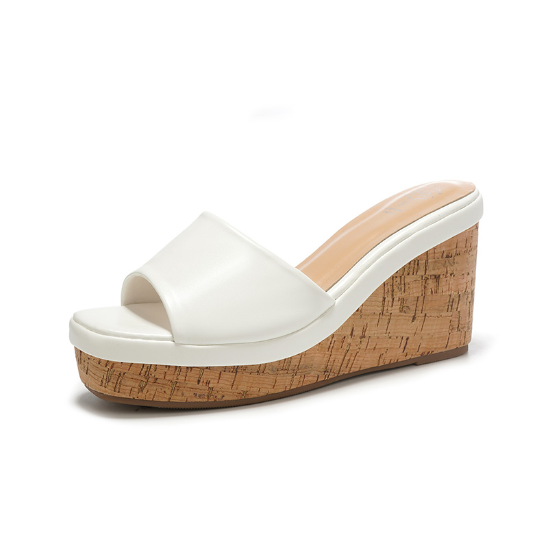 Leg-Lengthening Platform Wedge Open-Toe Straw Sandals for Women Summer Outdoor Waterproof High Heel Strappy Shoes